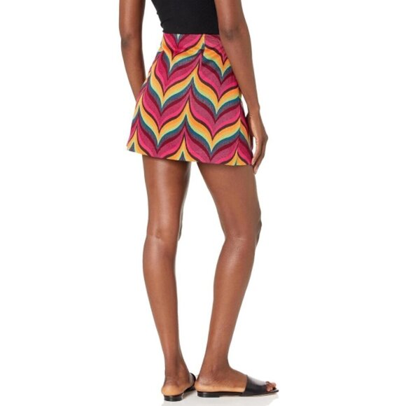 Trina Turk 'Rico' Chevron-Wave Jacquard-Knit A-Line Mini-Skirt, Multicolor - Picture 2 of 2